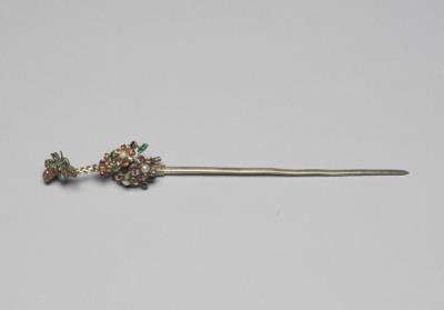 图片[2]-Hairpin with foral decoration of European glass, Qing dynasty (1644-1911)-China Archive